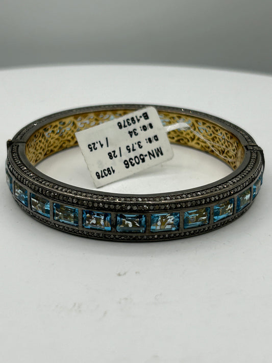 Blue Topaz Diamond Bangle