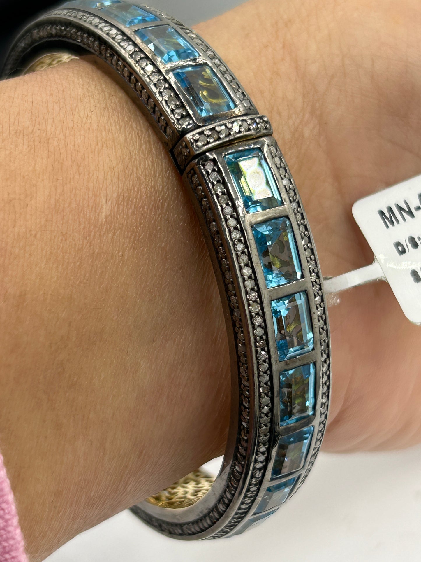 Blue Topaz Diamond Bangle
