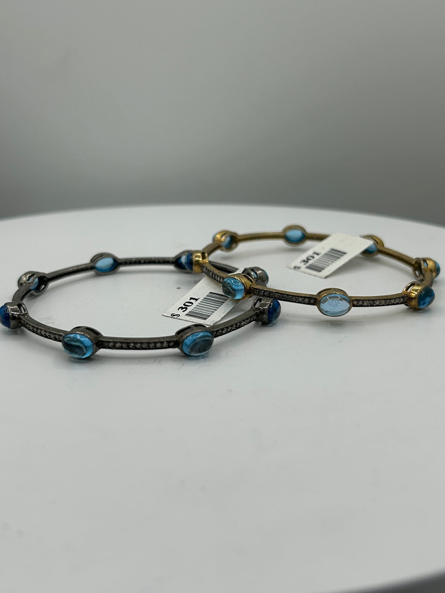 Blue Topaz Diamond Bangle