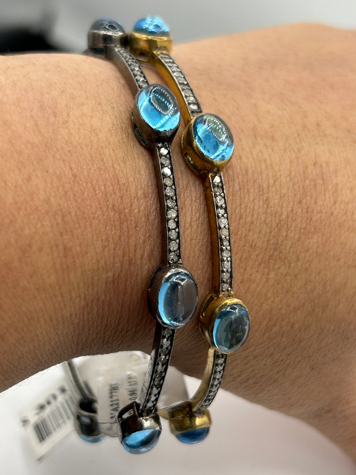 Blue Topaz Diamond Bangle