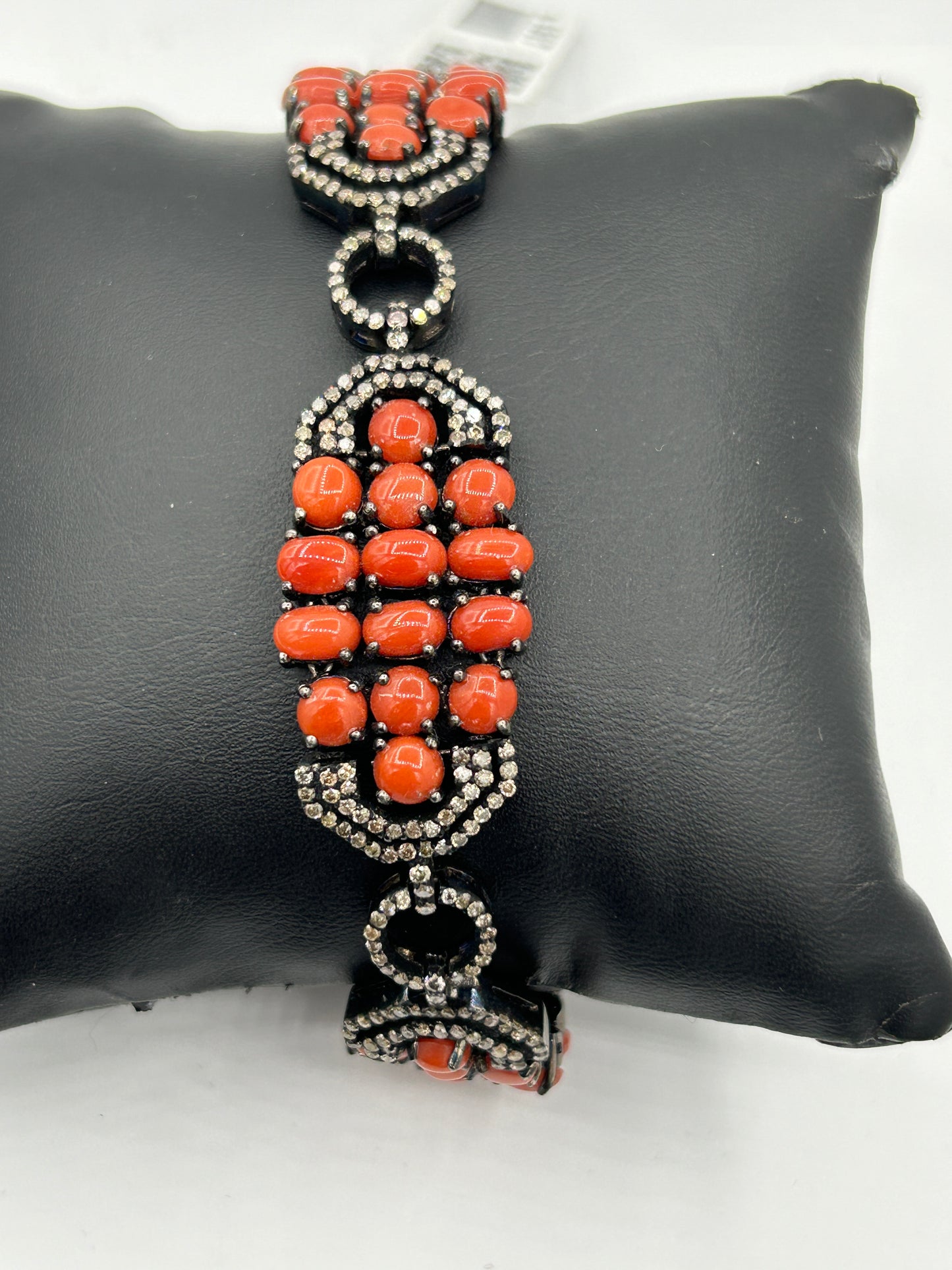 Coral and Diamond Bracelet