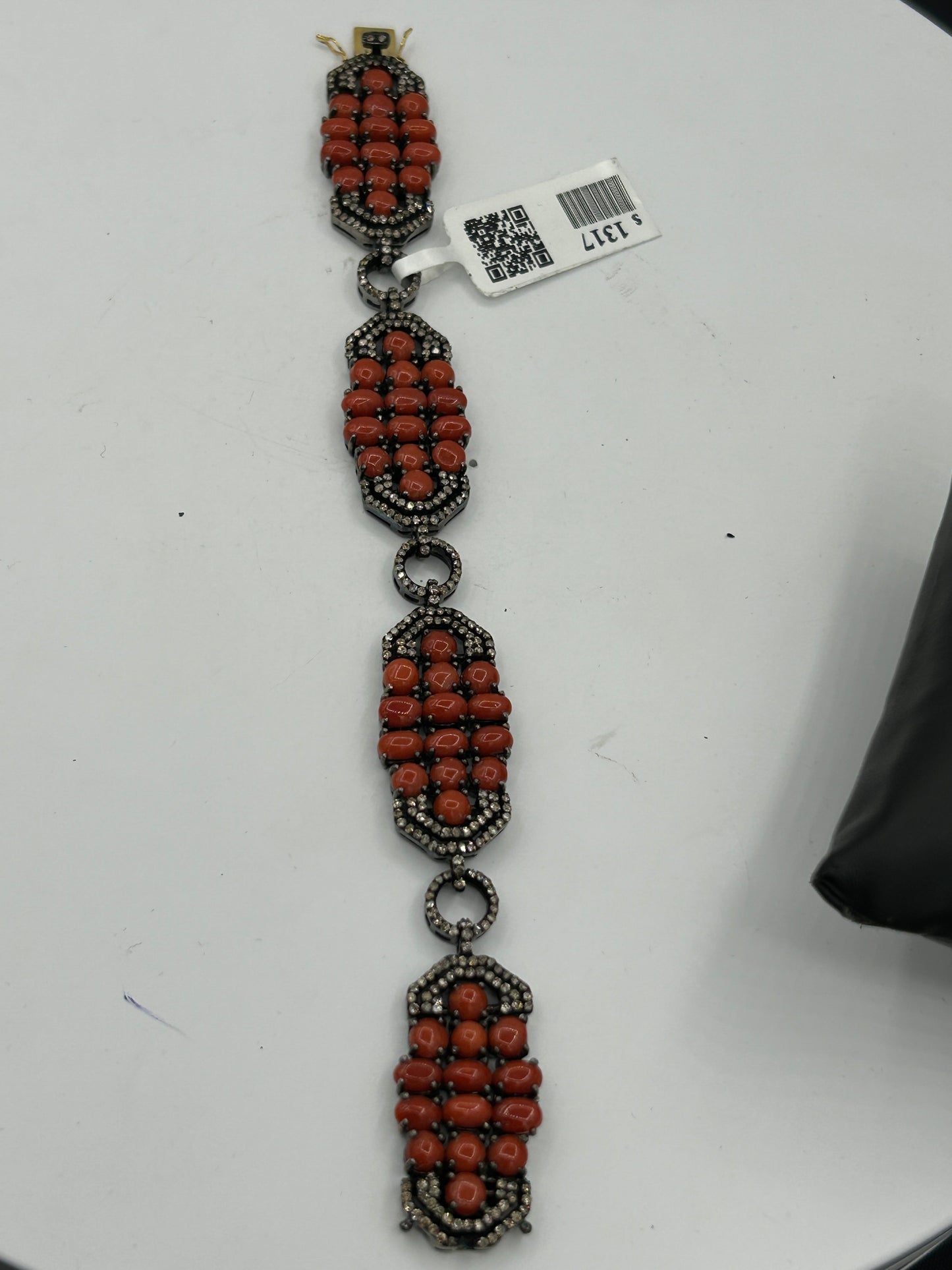 Coral and Diamond Bracelet