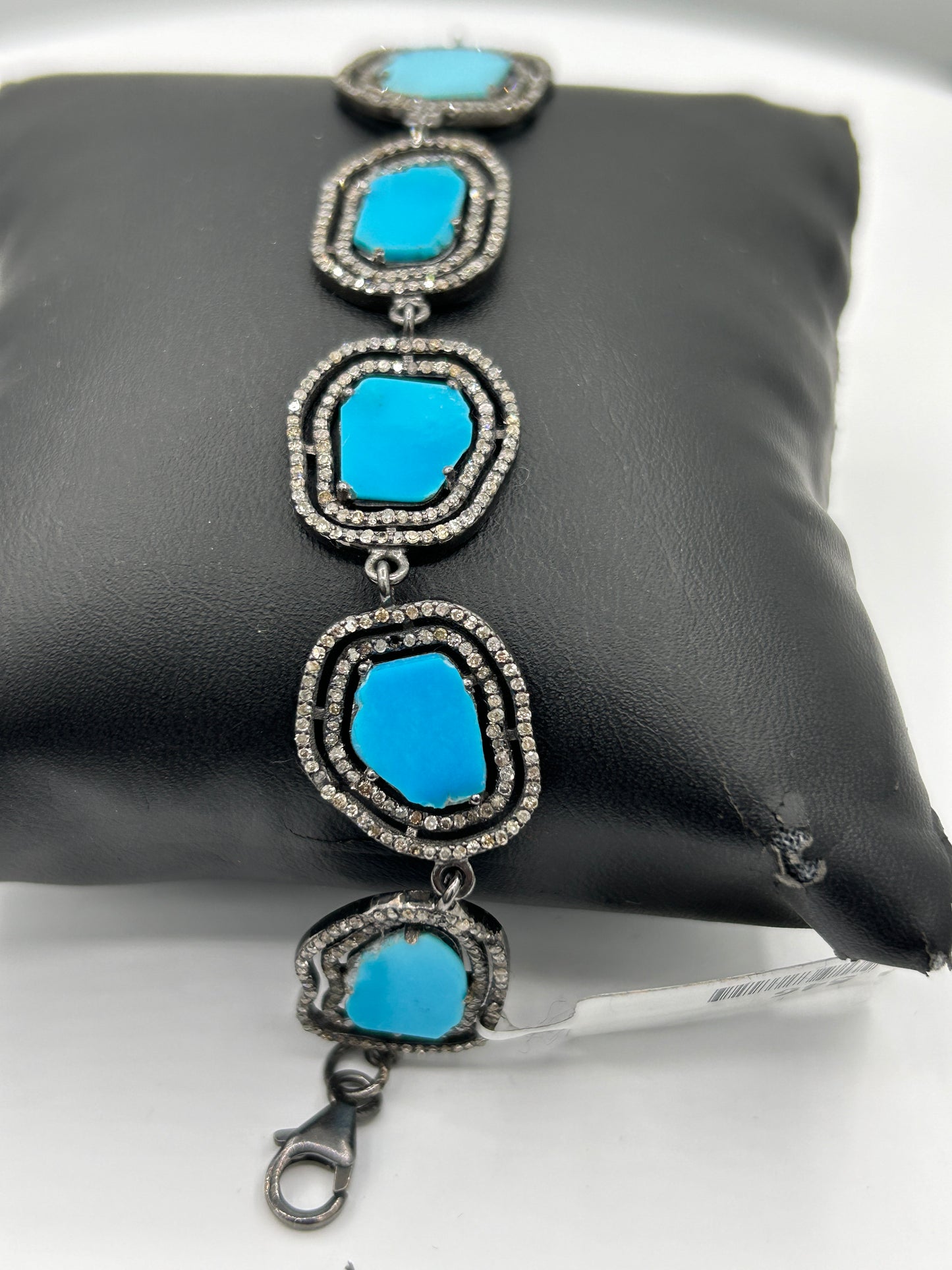 Sliced Turqouise Diamond Designer Bracelet