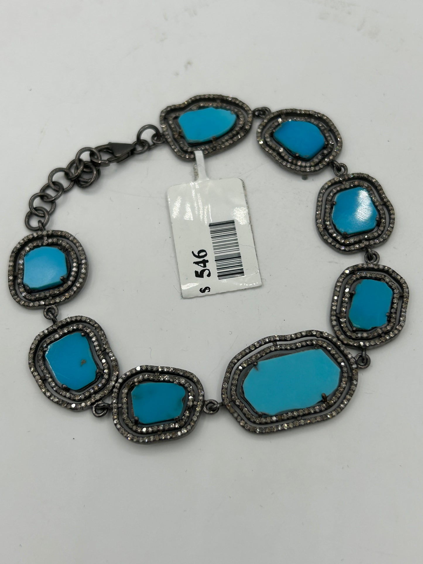 Sliced Turqouise Diamond Designer Bracelet