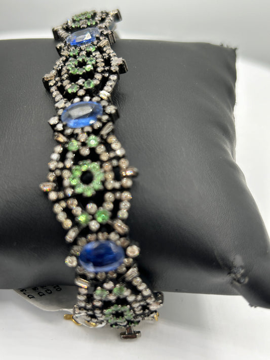 Tsavorite Tanzanite Diamond Designer Bracelet