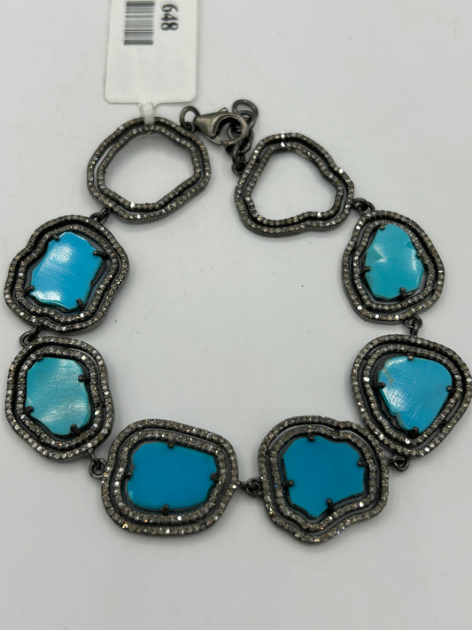 Sliced Tourquise Diamond Designer Bracelet