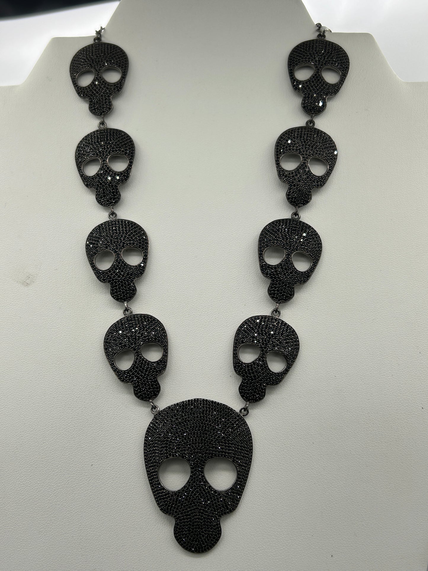 Skull Black Spinel Designer Necklace