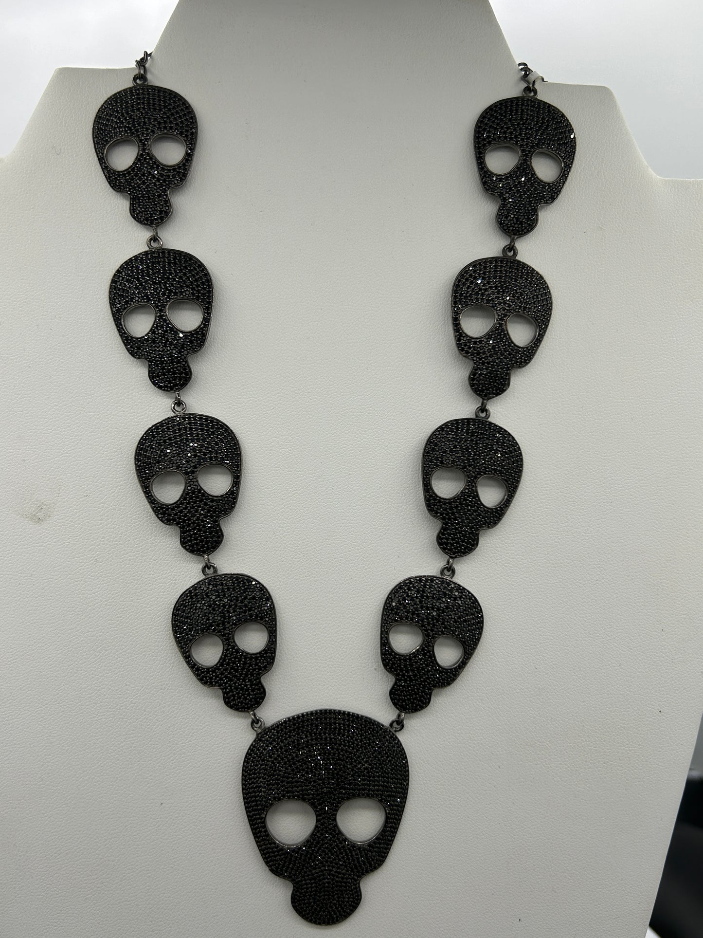 Skull Black Spinel Designer Necklace