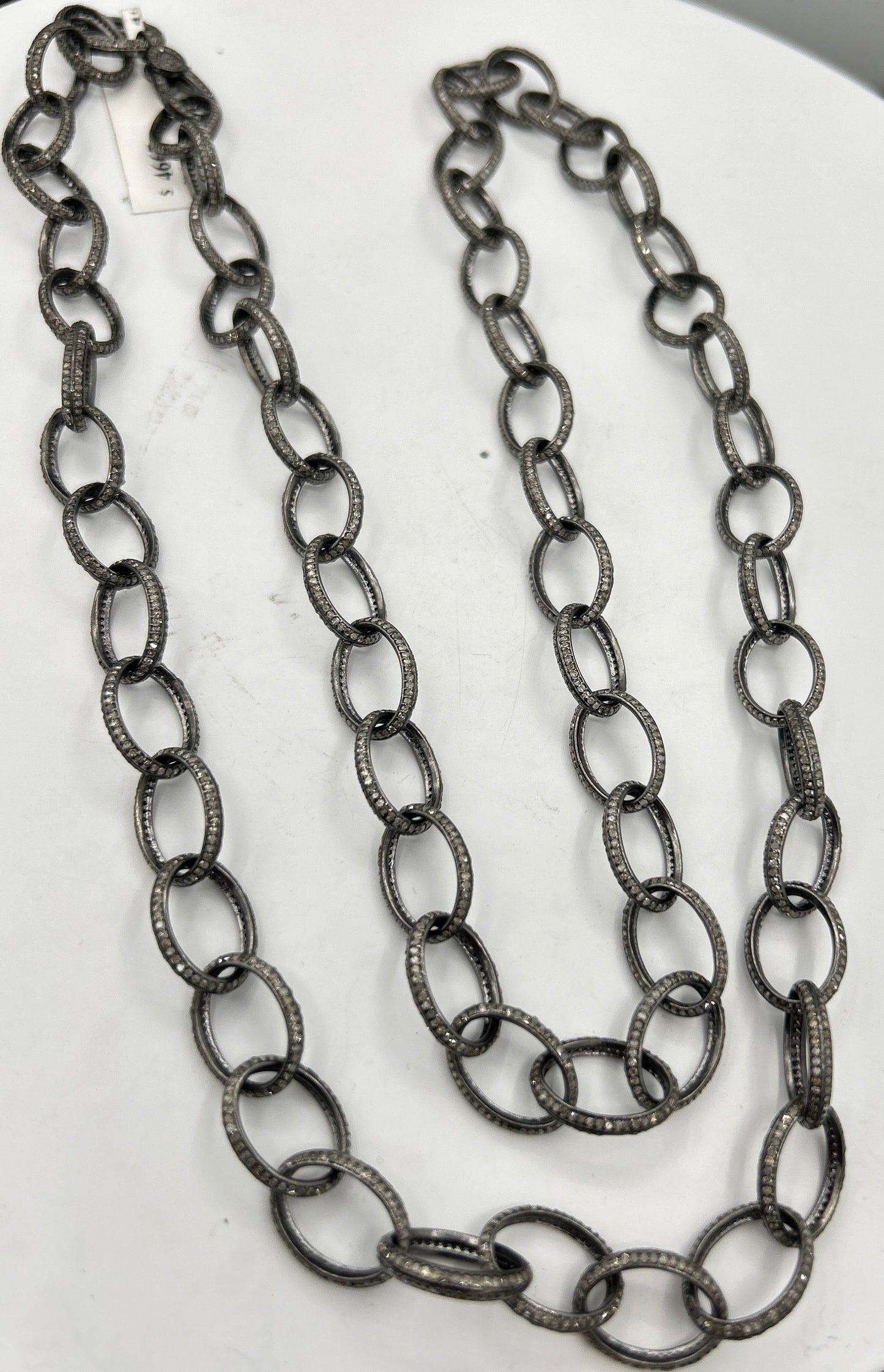 Oval Diamond Link Chain Necklace