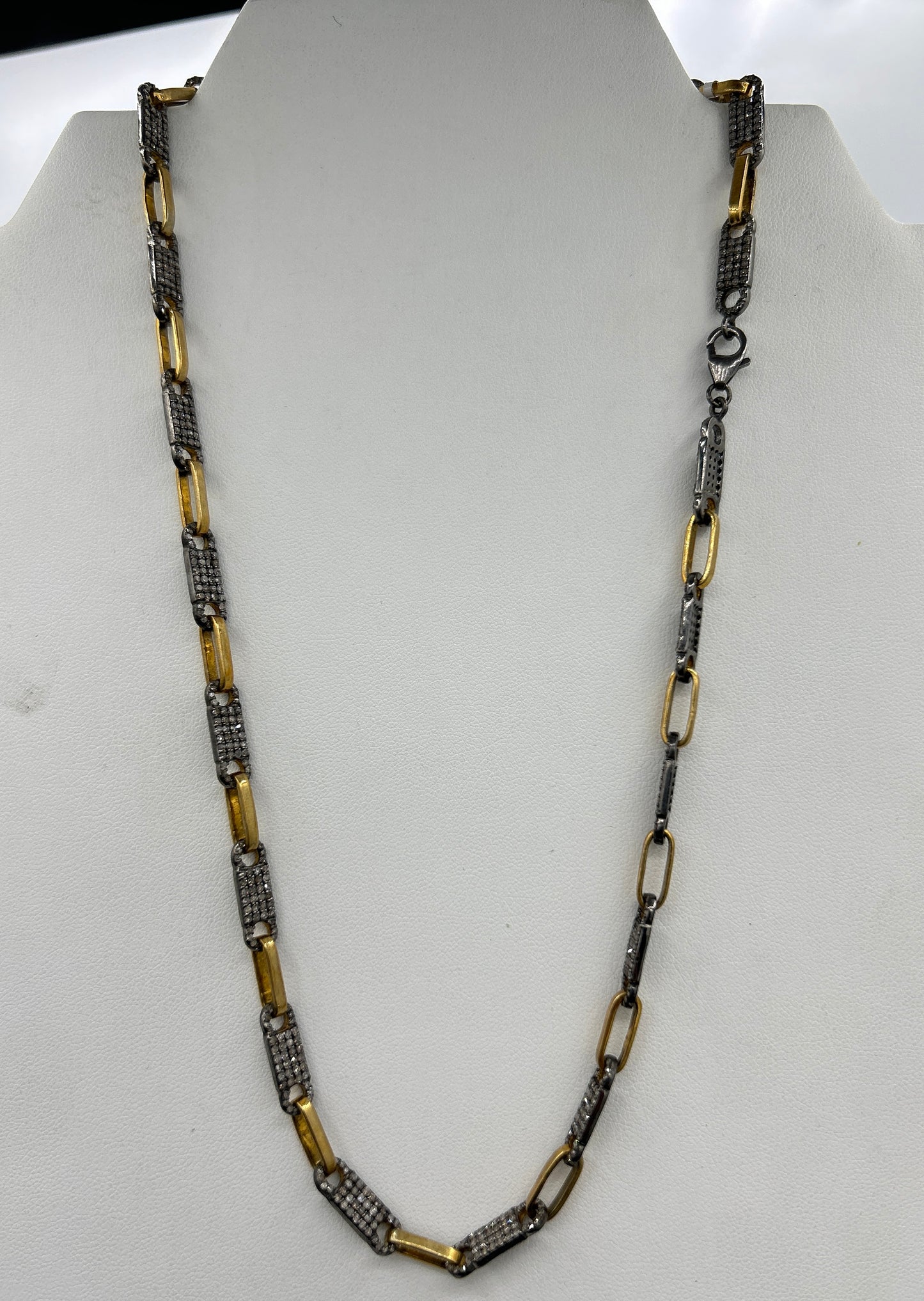 TwoTone Link Diamond Necklace