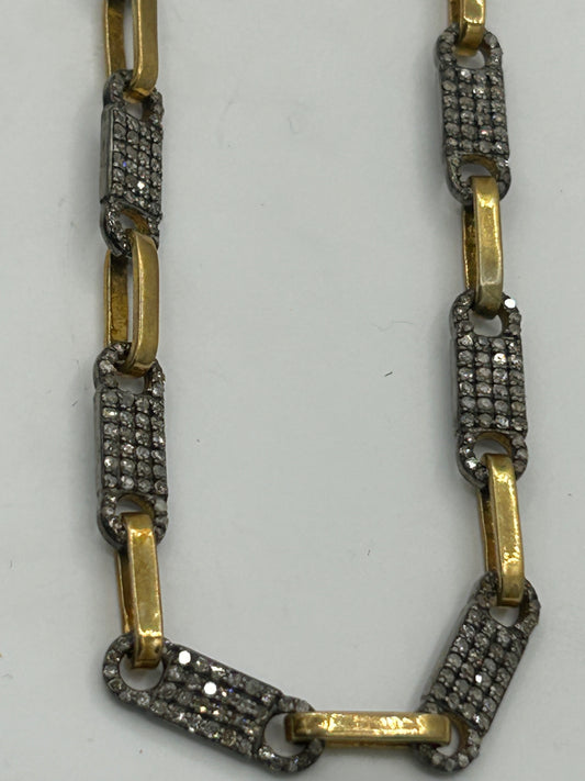 TwoTone Link Diamond Necklace