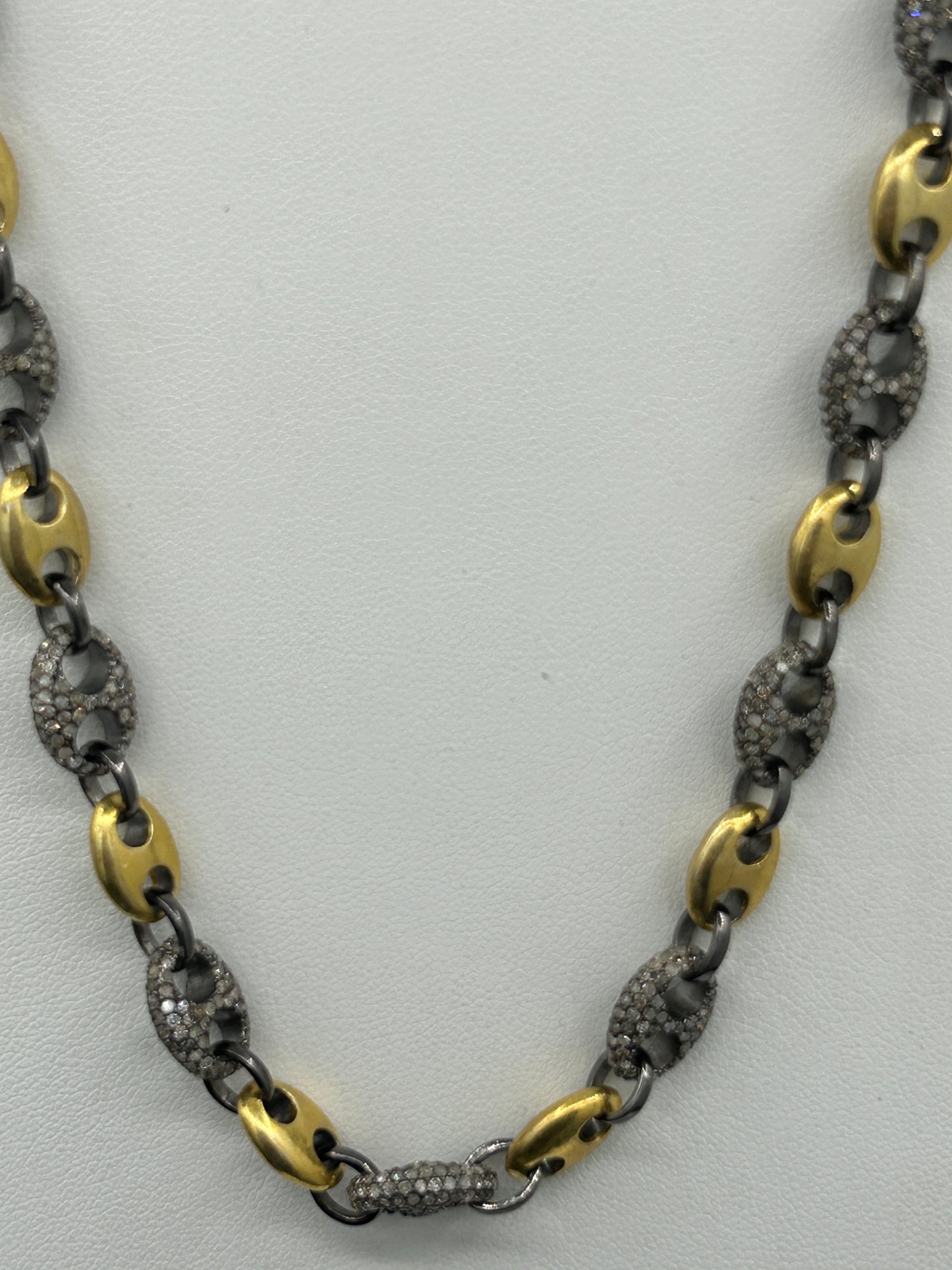 TwoTone Link Diamond Necklace
