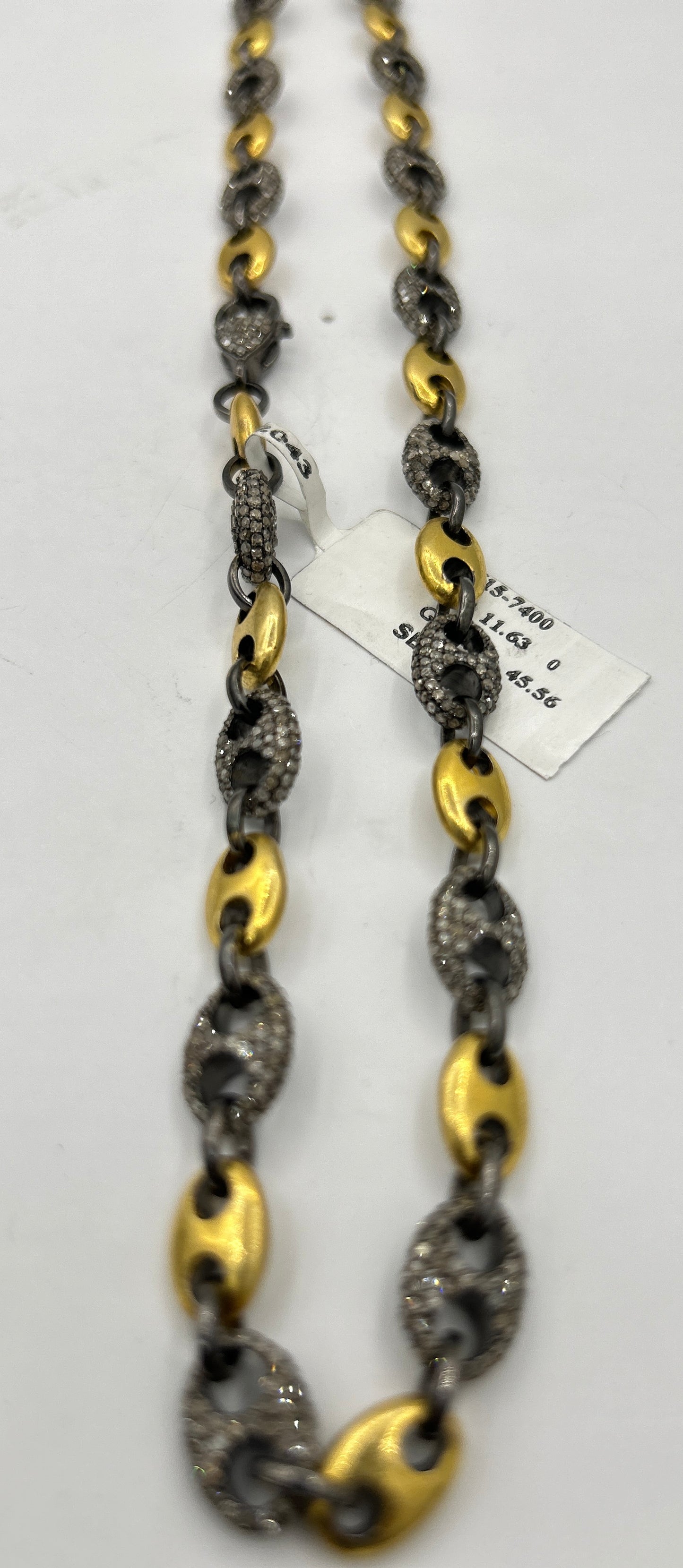 TwoTone Link Diamond Necklace