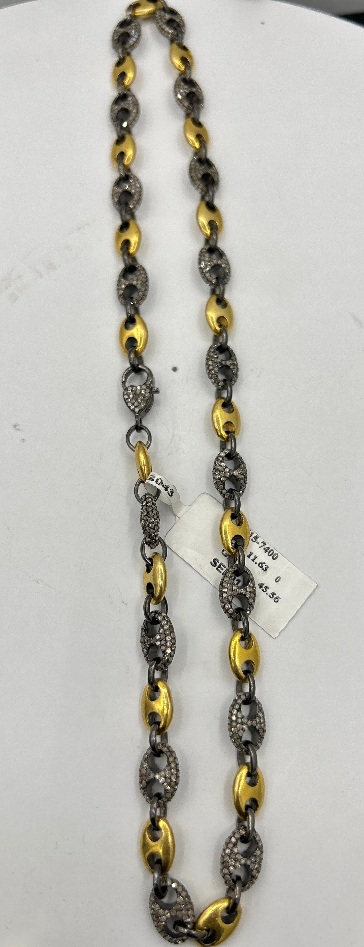 TwoTone Link Diamond Necklace