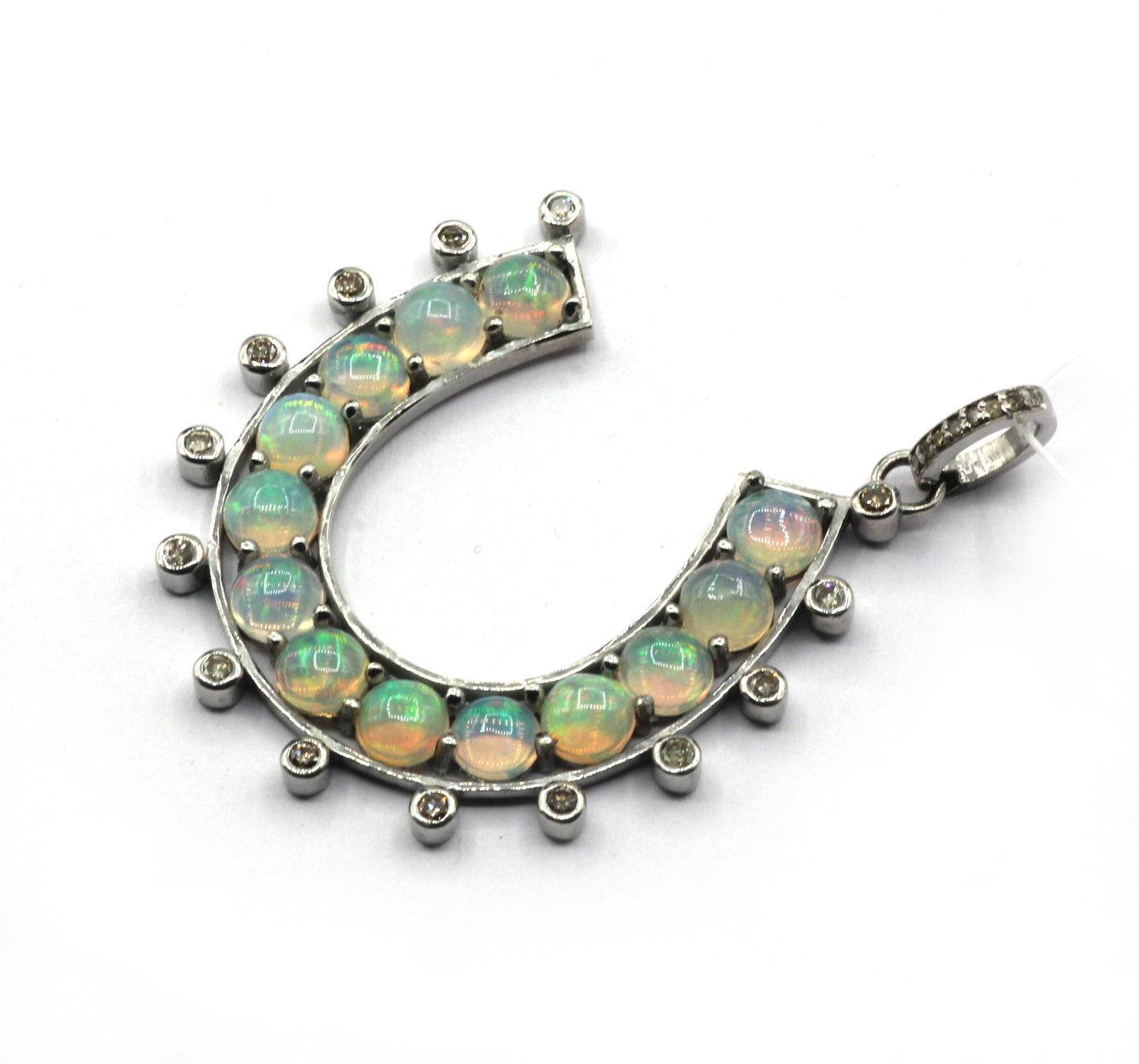 Horse shoe Pave Diamond Pendant