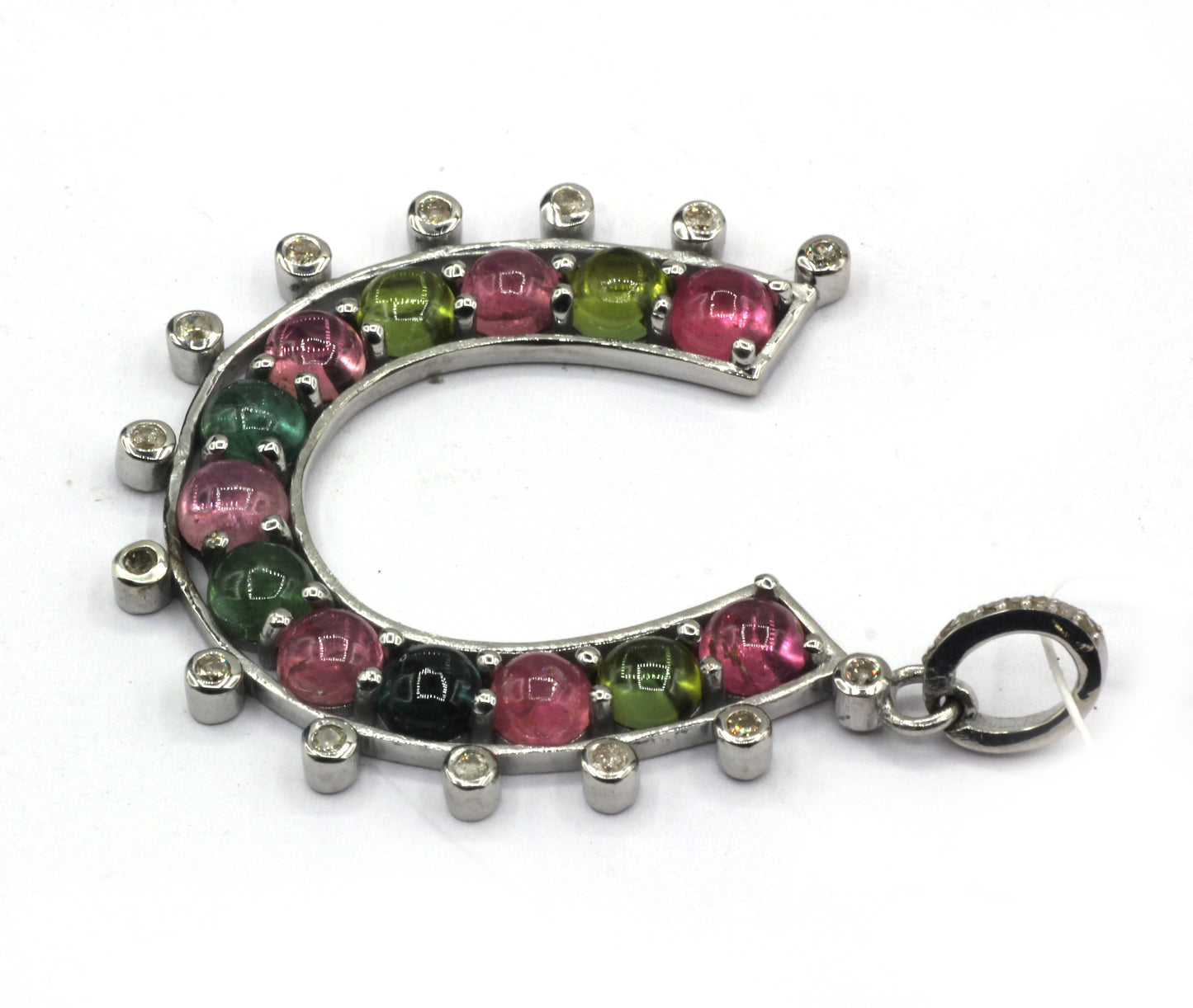 Horse shoe Pave Diamond Pendant