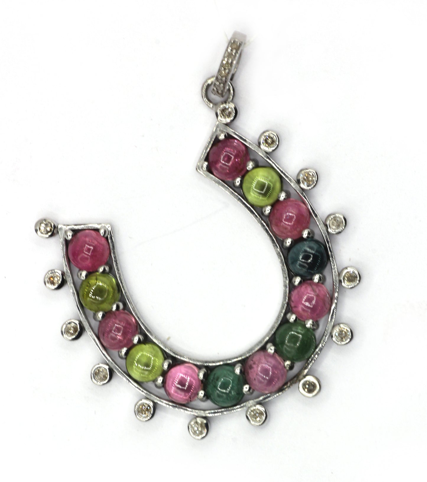 Horse shoe Pave Diamond Pendant
