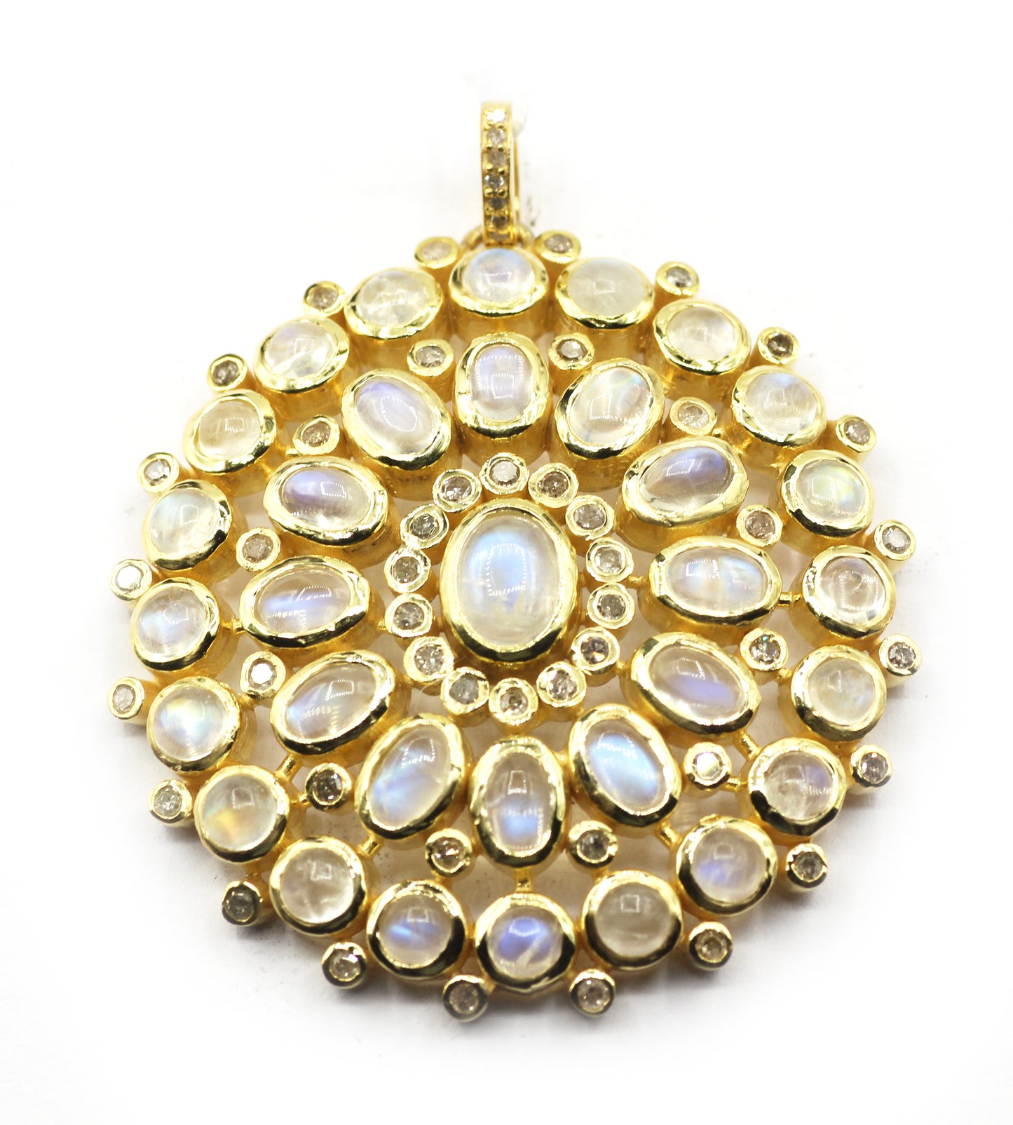 Oval 92.5 Silver Pave Diamond Pendant
