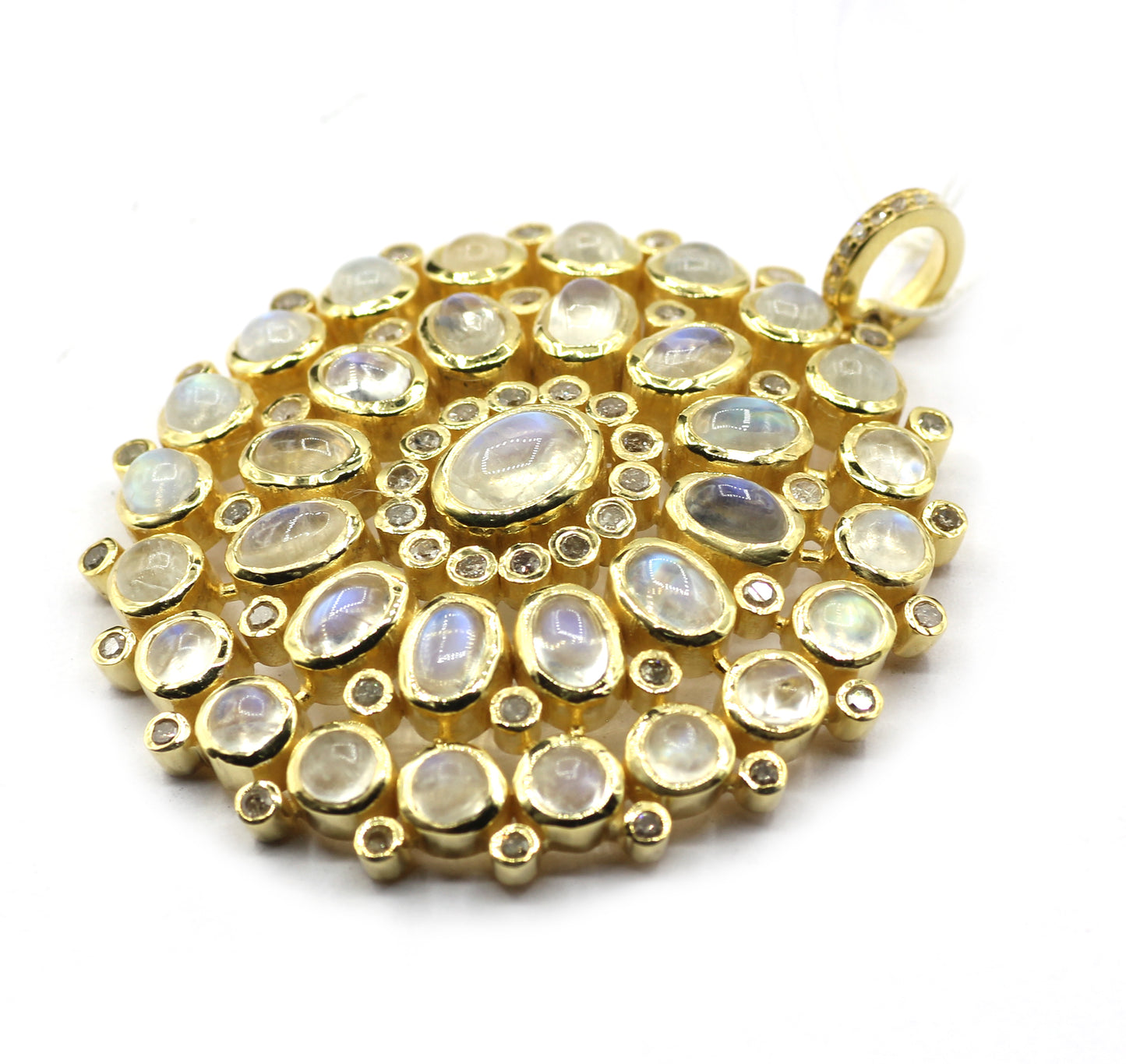 Oval 92.5 Silver Pave Diamond Pendant