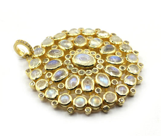 Oval 92.5 Silver Pave Diamond Pendant