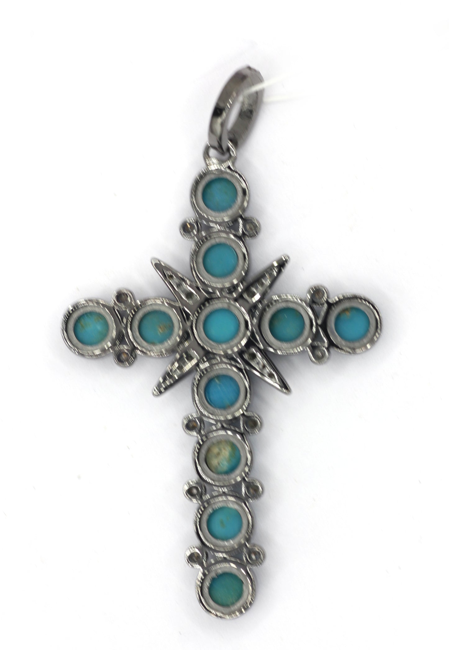 Cross Silver Pave Diamond Pendant