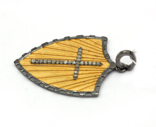 Cross Silver Pave Diamond Pendant