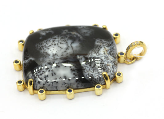 92.5 Silver Pave Diamond Pendant