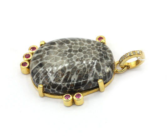 92.5 Silver Pave Diamond Pendant