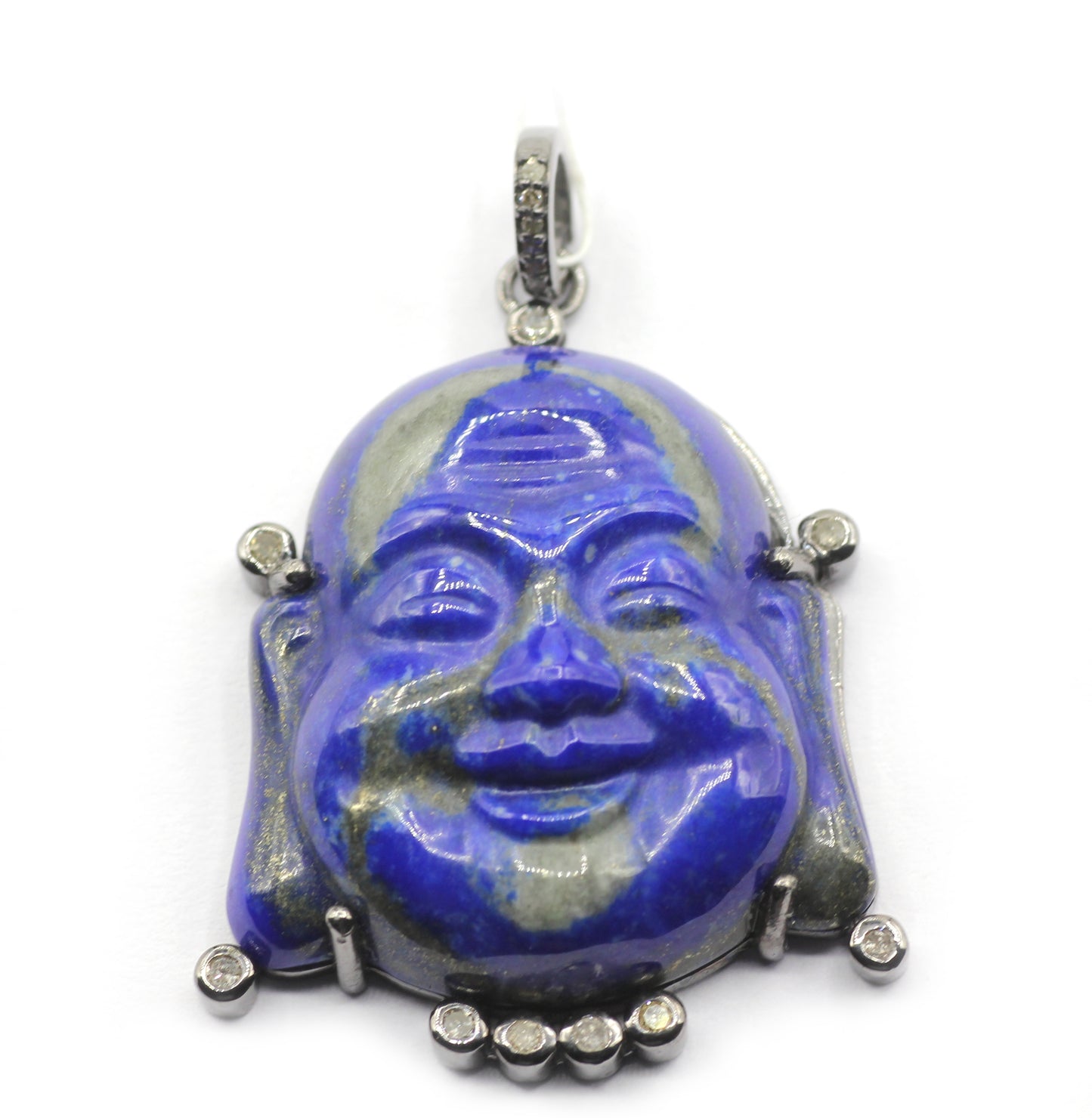 Laughing Buddha 92.5 Silver Pave Diamond Pendant