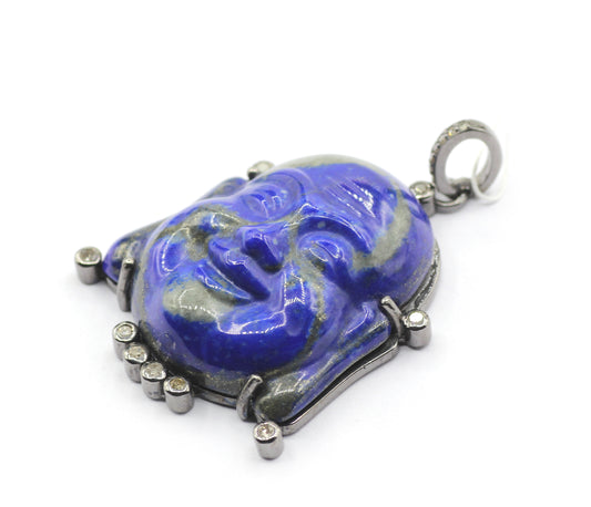 Laughing Buddha 92.5 Silver Pave Diamond Pendant