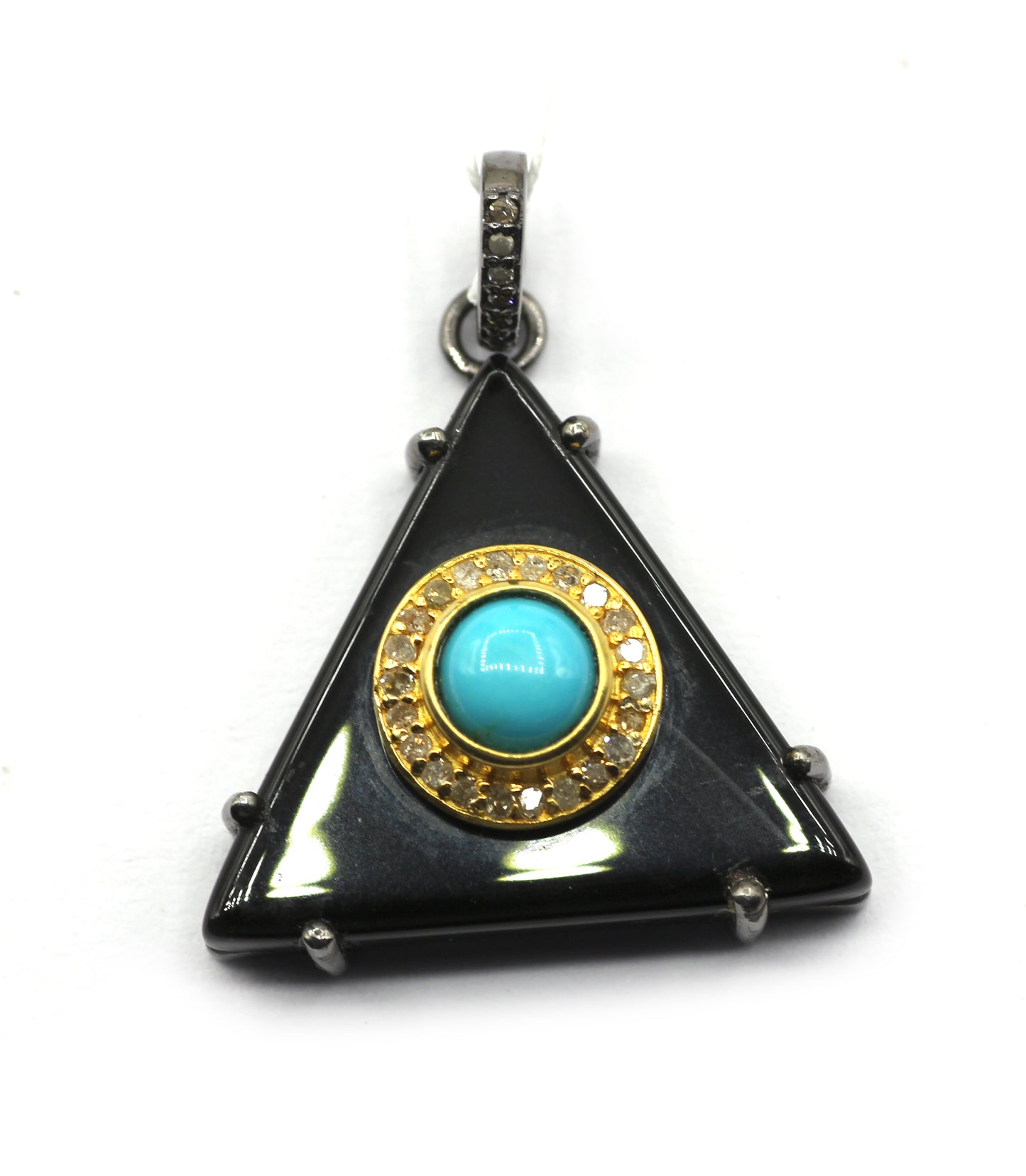 Triangle 92.5 Silver Pave Diamond Pendant
