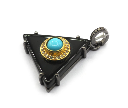 Triangle 92.5 Silver Pave Diamond Pendant