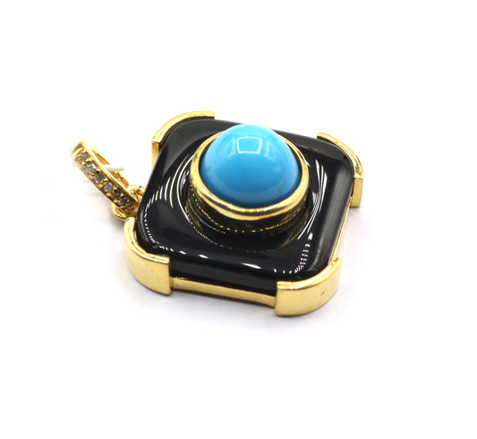 Square 92.5 Silver Pave Diamond Pendant