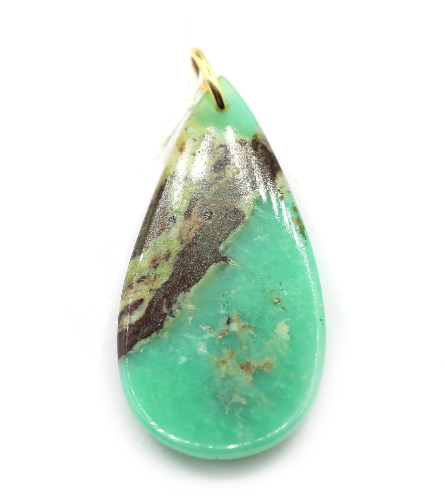 Nature Chrysoprase Pave Diamond Pendant