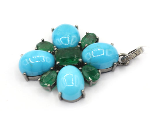 92.5 Silver Pave Diamond Pendant