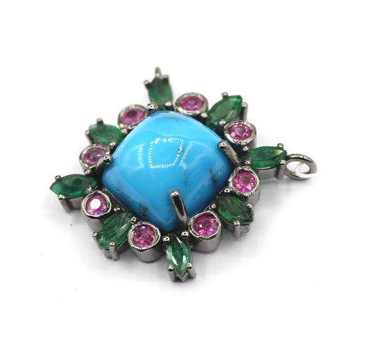 92.5 Silver Pave Diamond Pendant