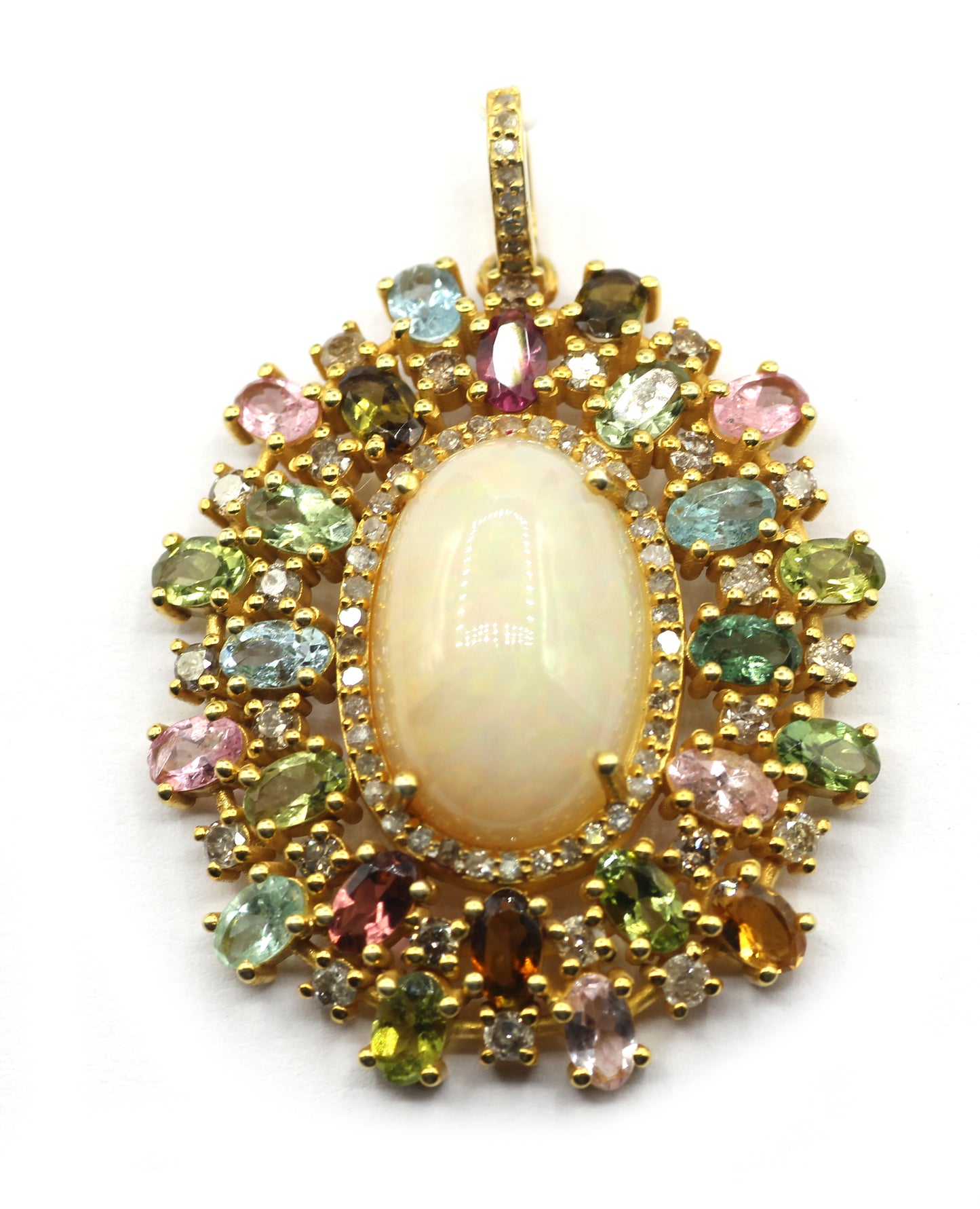 Opal 92.5 Silver Pave Diamond Pendant