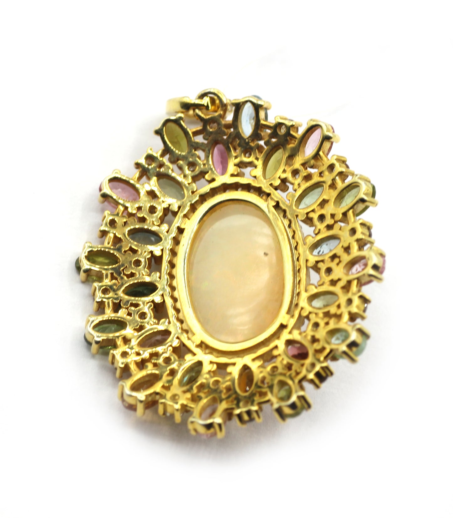 Opal 92.5 Silver Pave Diamond Pendant