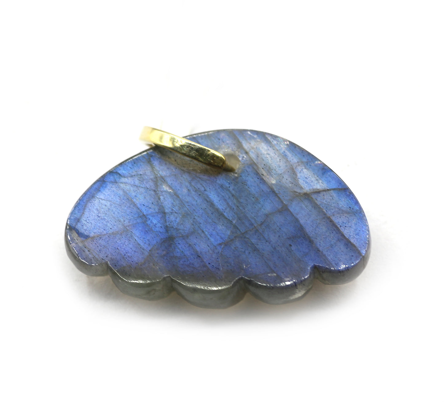 Labradorite Stone Pave Diamond Pendant