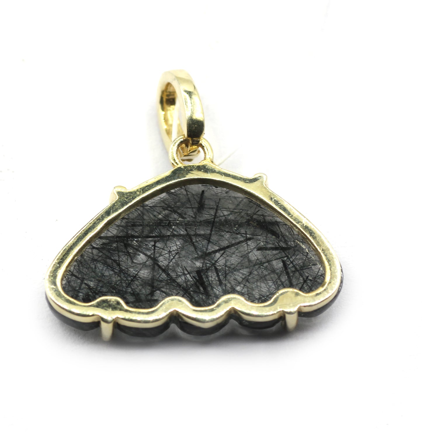 Black rutile Pave Diamond Pendant