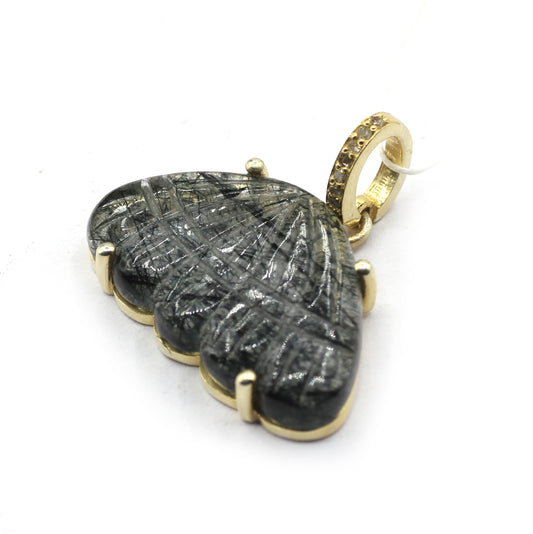 Black rutile Pave Diamond Pendant