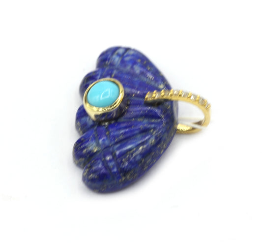 Lapis lazuli Pave Diamond Pendant