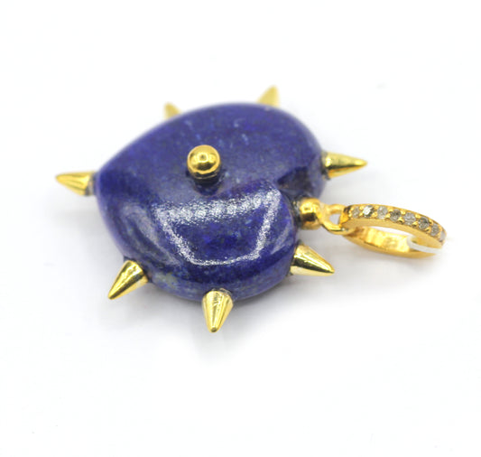 Lapis lazuli Pave Diamond Pendant