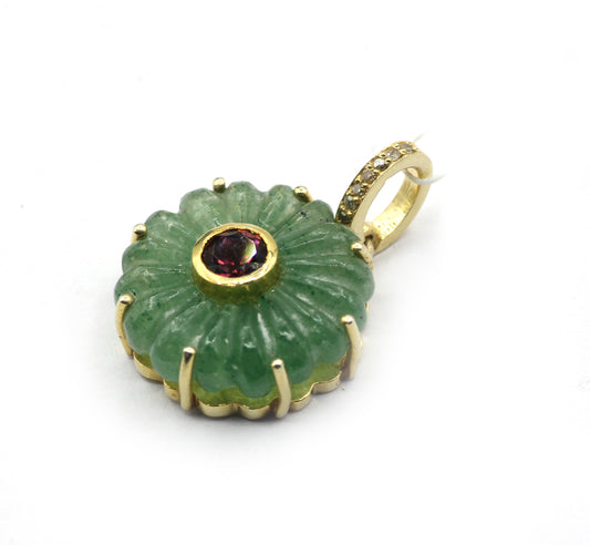 Round Pave Diamond Pendant