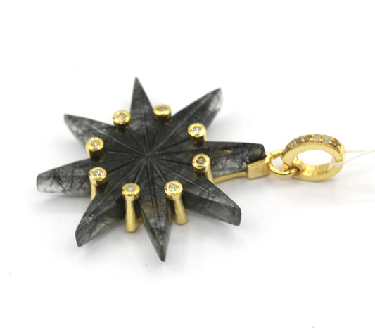 Star 92.5 Silver Pave Diamond Pendant