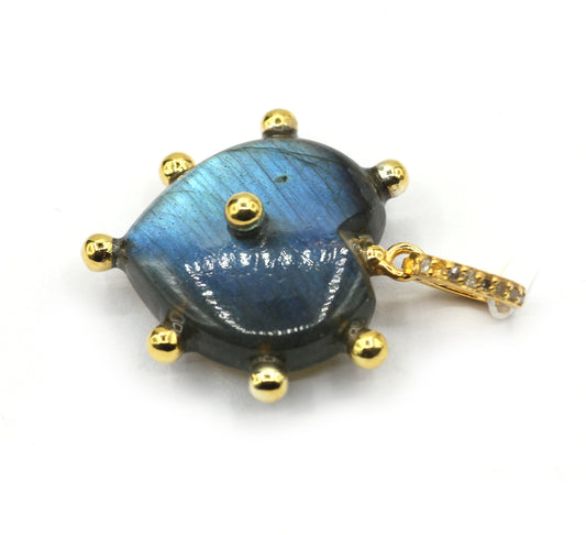 Labradorite Pave Diamond Pendant
