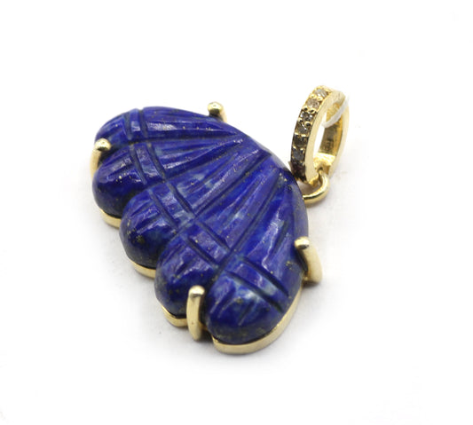 Lapis Lazuli Pave Diamond Pendant