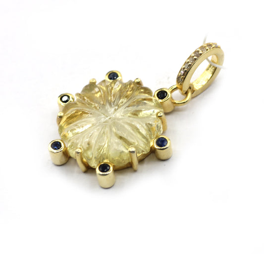 Round Pave Diamond Pendant