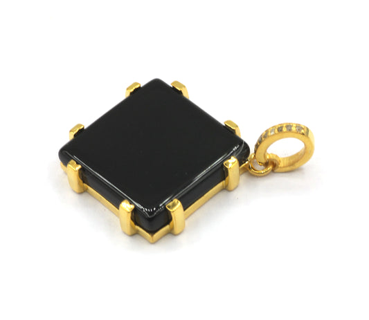 Black Onyx Pave Diamond Pendant