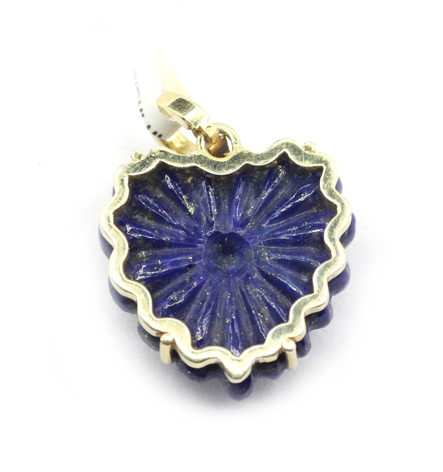 Lapis Lazuli Heart Pave Diamond Pendant